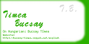 timea bucsay business card